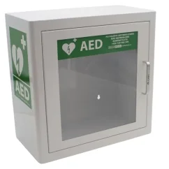 Defibrilátorová skříň ARKY (AED) s alarmem, bílá – pohled 2 Defibrilátorová skříň ARKY (AED) s alarmem, bílá – pohled 2