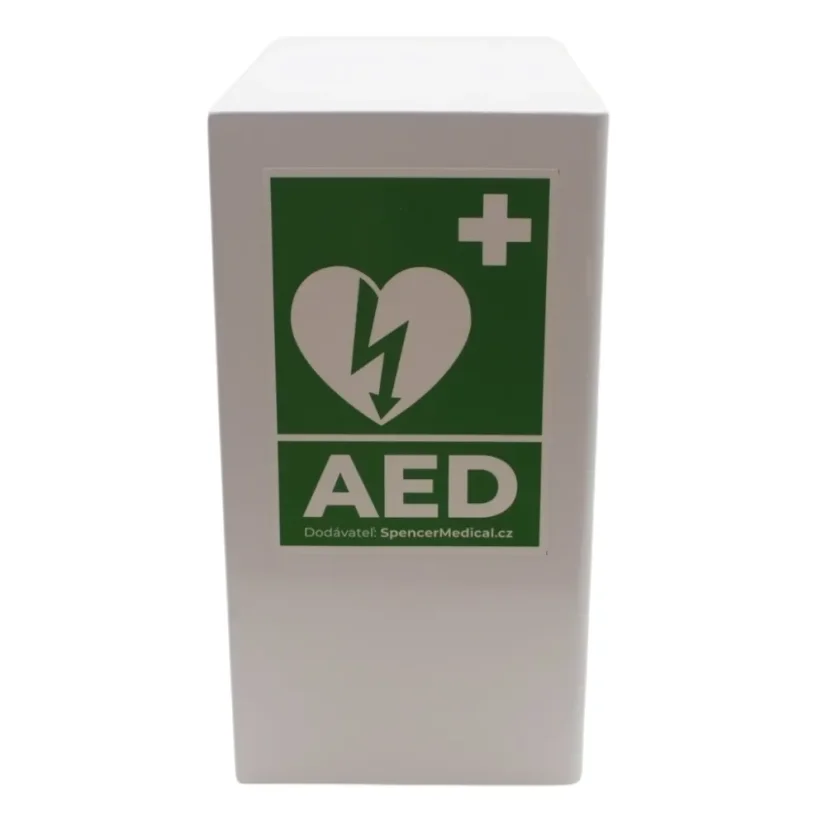 Defibrilátorová skříň ARKY (AED) s alarmem, bílá – pohled 5