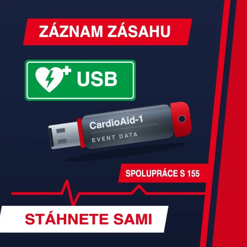 USB flash disk ke stažení dat z AED defibrilátoru CardioAid-1